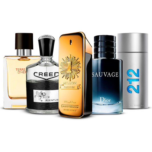 Set 5 Profumi  – Terre d'Hermès, Creed Aventus, 1 Million, Sauvage i 212 Men  [100 ml ciascuno]