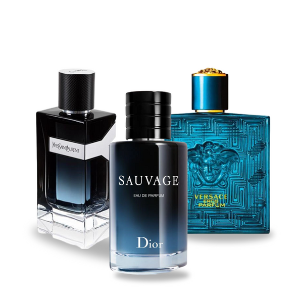 Set 3 Profumi |  Dior SAUVAGE, Yves Saint Laurent Y MEN, Versace EROS 100 ml