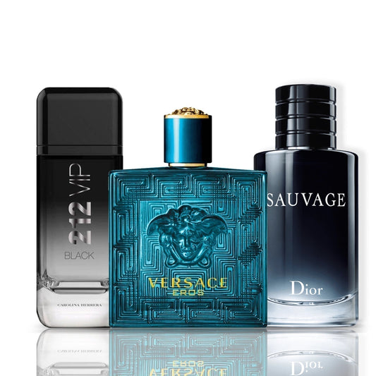Set 3 Profumi | 212 VIP Black + Versace Eros + Sauvage Dior 100 ml