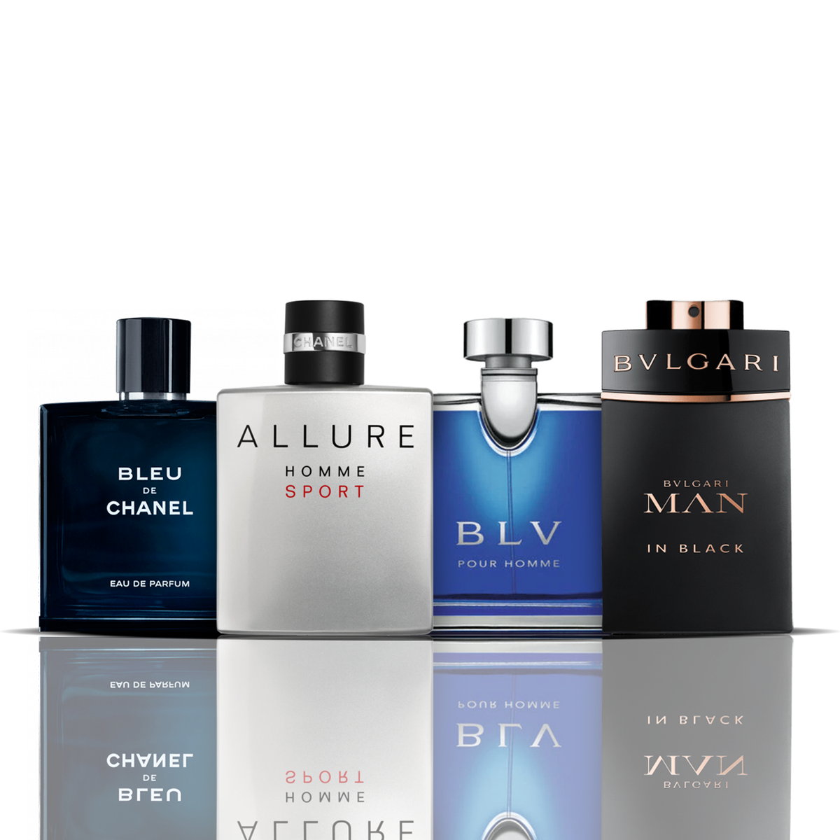 Set 4 Profumi | Bleu de Chanel + Allure Sport + BLV + Bvlgari Man in Black 100 ml